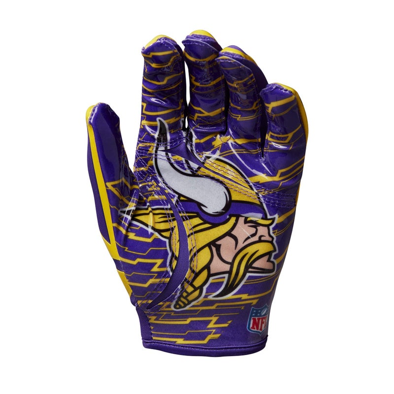 Wilson NFL Stretch Fit Football Gloves - Adult, Minnesota Vikings - Image 3